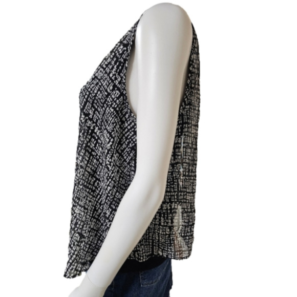 BCX Sleeveless Open Flap Front And Back Blouse With Built-in Cami Size XL - Picture 2 of 9